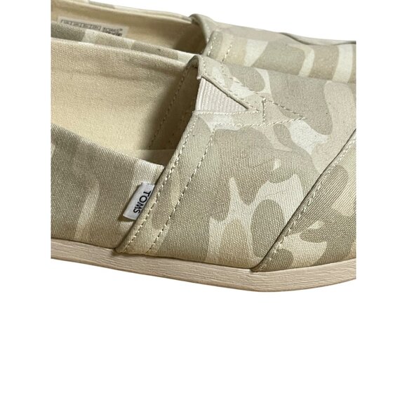 Toms Classic Alpargata Slip On Shoes Womens Size 7 Beige Light Camo Canvas Flats - Picture 8 of 10
